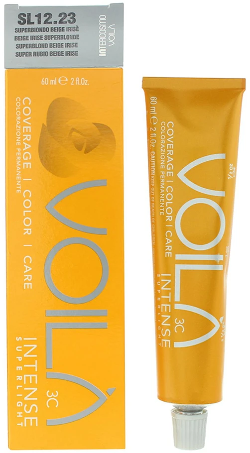 Intercosmo Voilà 3C Intense Hair Colouring Kreminis Mask SL12.23 rusvai gelsvas Irise Superblonde, 60 ml