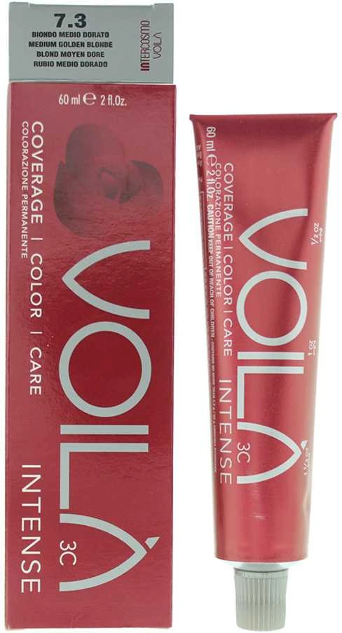 Intercosmo Voilà 3C Intense Permanent Hair Dye 7.3 Medium Golden Skirtas šviesiems plaukams, 60 ml