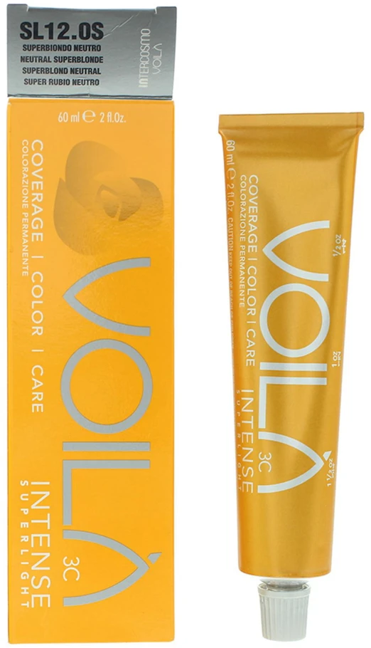 Intercosmo Voila 3C Intense Permanent Hair Dye SL 12.OS Neutral Superblonde, 60 ml