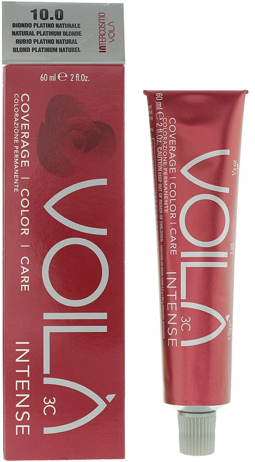 Intercosmo Voilà 3C Intense Permanent Hair Dye 10.0 Natural Platinum Skirtas šviesiems plaukams, 60 ml