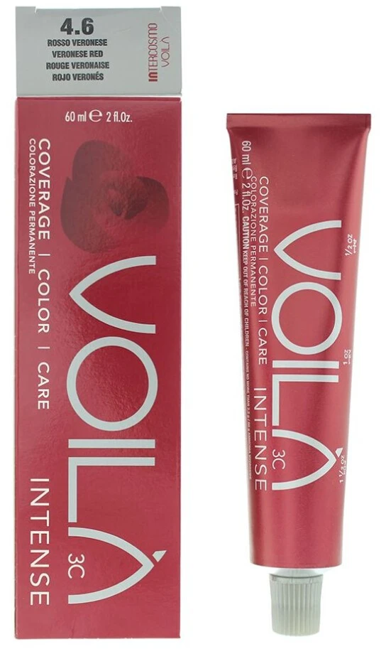 Intercosmo Voilà 3C Intense Permanent Hair Dye 4.6 Veronese Raudona, 71 ml