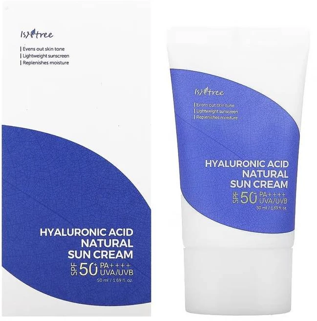 Isntree Hyaluronic Acid Natural Sun Kreminis SPF50+ veido kremas nuo saulės, 50 ml