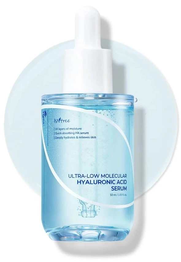 Isntree Ultra-Low Molecular Hyaluronic Acid Serum veido serumas, 50 ml