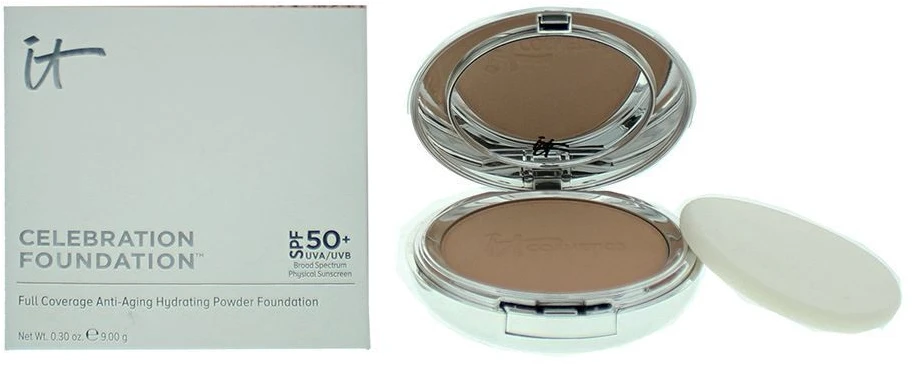 „It Cosmetics Celebration“ kompaktiškas makiažo pagrindas, sodrus SPF50+, 9 g