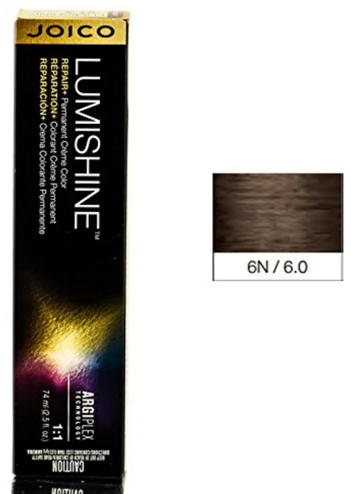 Joico LumiShine Permanent Creme Permanent Hair Dye 6NB Natural rusvai gelsvas Dark Skirtas šviesiems plaukams, 74 ml