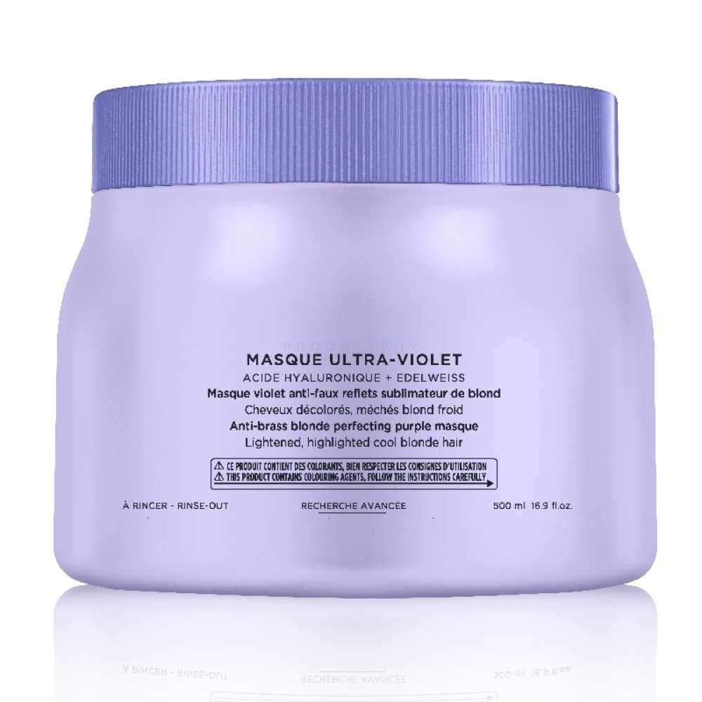 Kérastase Blond Absolu Masque Ultra-Violet geltonus atspalvius neutralizuojanti plaukų kaukė, 500 ml