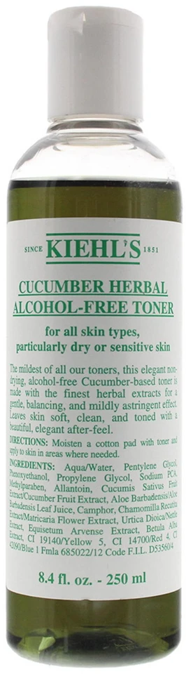 Kiehl´s Kiehl's Cucumber Herbal Alcohol Free Toneris veido tonikas sausai ir jautriai odai be alkoholio, 250 ml