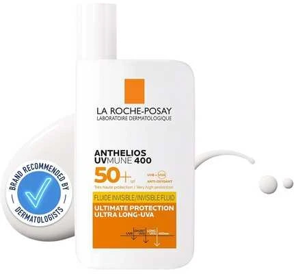 La Roche-Posay Anthelios UVMUNE 400 Invisible Fluid SPF 50+ apsauginis kremas nuo saulės jautriai odai, 50 ml