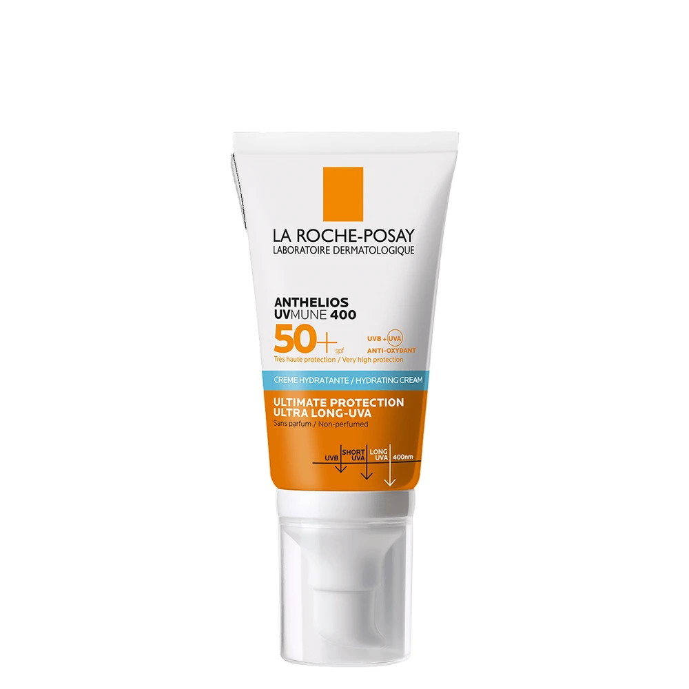 La Roche-Posay Anthelios UVMune 400 Hydrating Kreminis Face SPF 50+ apsauginis kremas nuo saulės jautriai veido odai, 50 ml