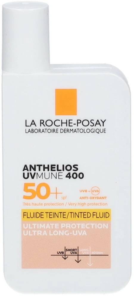 La Roche-Posay Anthelios UVMune 400 Tinted Fluid SPF50+ apsauginis fluidas nuo saulės veidui SPF 50+, 50 ml