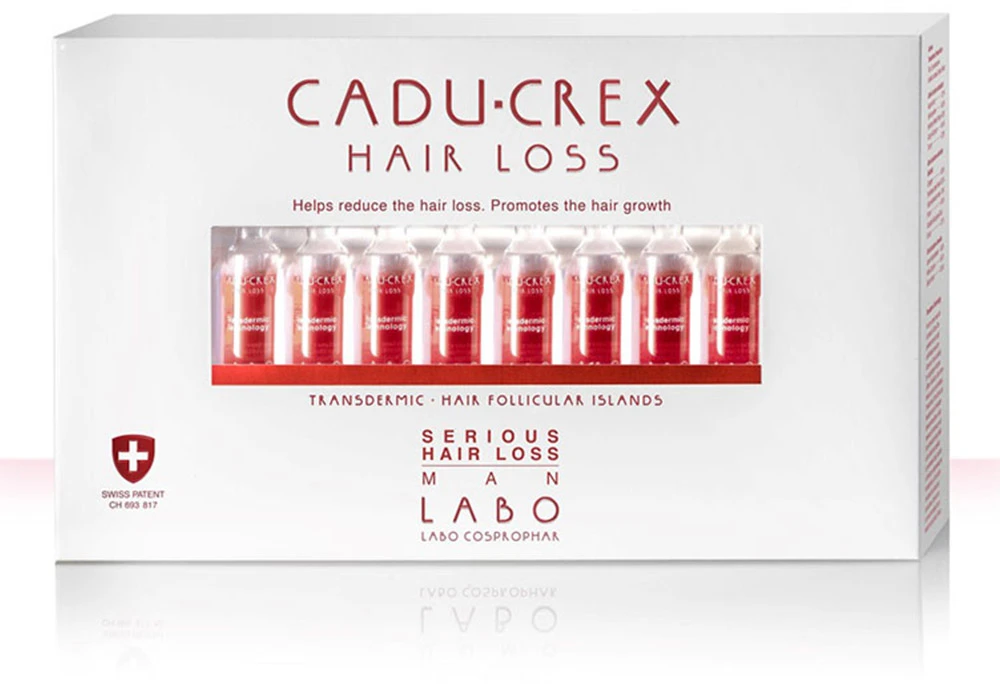 Labo Cadu-Crex Severe Stage Anti-Hair Loss Ampoules Treatment Serum For Scalp For Men, 20 vnt. 3.5 ml