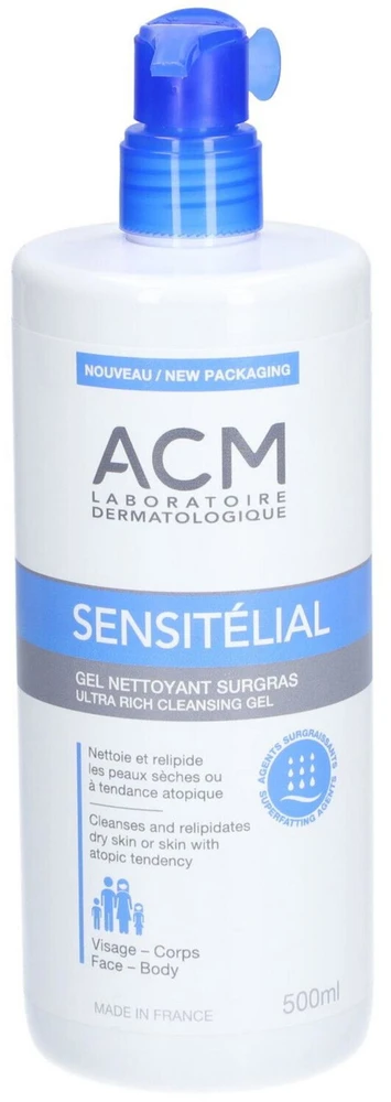 Laboratoire ACM Sensitelial Cleansing Dušo želė labai sausai ir linkusiai į atopiją jautriai odai, 500 ml