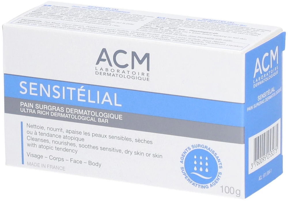 „Laboratoire ACM Sensitelial“ valomasis muilas veidui ir kūnui, 100 g
