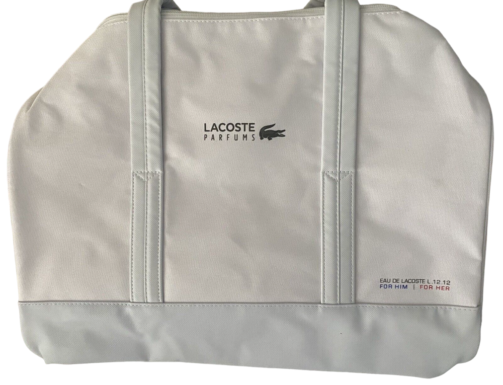 Lacoste, Eau de Lacoste L.12.12, Polyester, Textile Bag, Weekend Bag, Baltas, Unisex, 16 x 10 x 10 inch