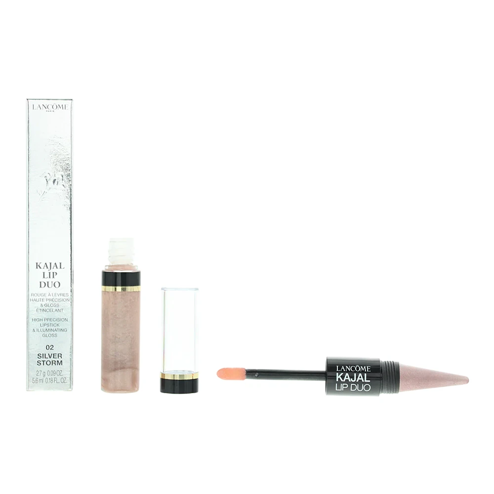 Lancome Kajal Lip Duo Duo Liquid Lipstick 02 Sidabrinis Storm 2.7 g