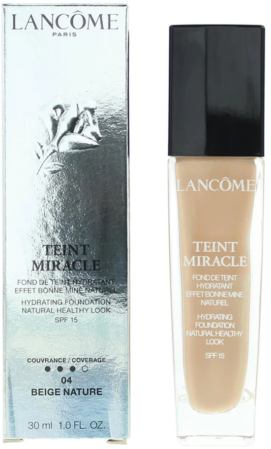 Makiažo pagrindas Lancome Teint Miracle N° 04 Beige nature SPF15, 30 ml
