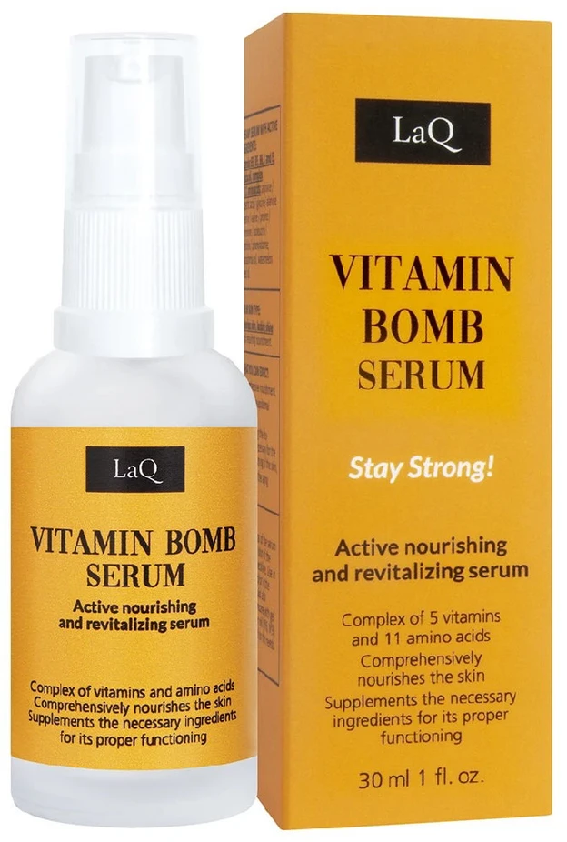 Latech LaQ aktyvus maitinamasis ir gaivinamasis veido serumas Vitamin Bomb Serum, 30 ml