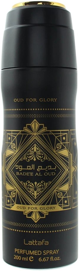 Lattafa Badee Al Oud For Glory Perfumed Purškiklis parfumuotas dezodorantas, 200 ml