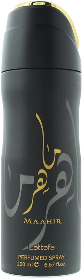 Lattafa Maahir Perfumed Purškiklis parfumuotas dezodorantas, 200 ml