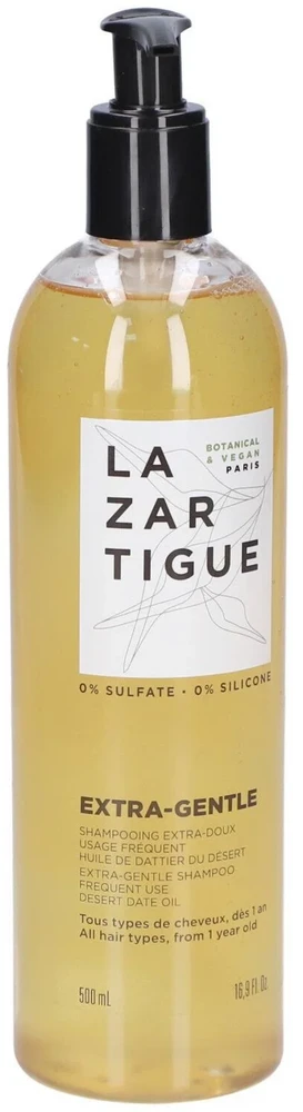 Lazartigue Extra-Gentle plaukų šampūnas, švelnus valomasis, 500 ml