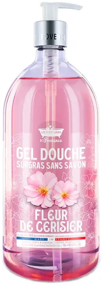 Les Petites Bains de Provence Cherry Blossom Dušo želė For Sensitive Skin, 1000 ml