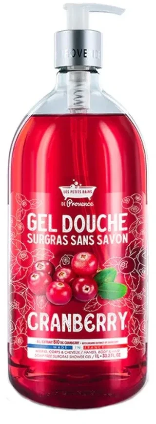 Les Petites Bains de Provence Cranberry Dušo želė For Sensitive Skin, 1000 ml