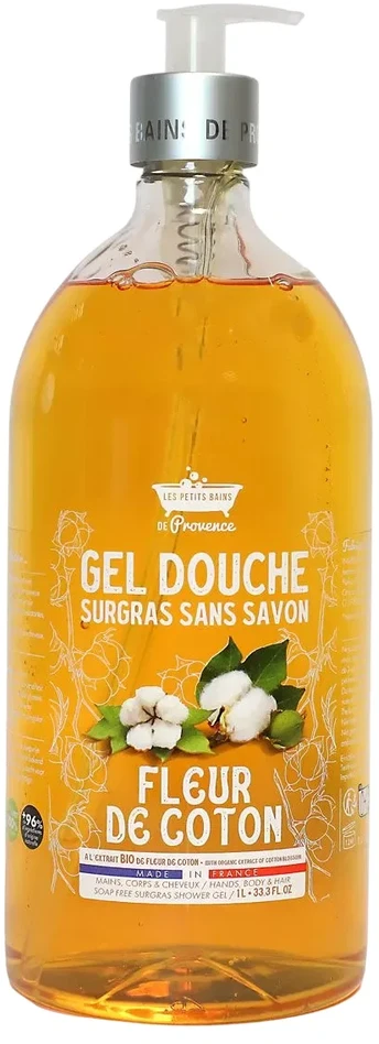 Les Petites Bains de Provence Fleur de Coton Dušo želė For Sensitive Skin, 1000 ml