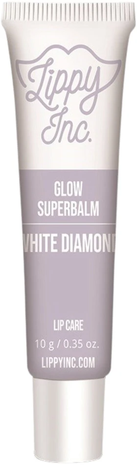 Lippy Inc. Glow Superbalm Baltas Diamond Glossy Finish Lūpų balzamas, 10 g