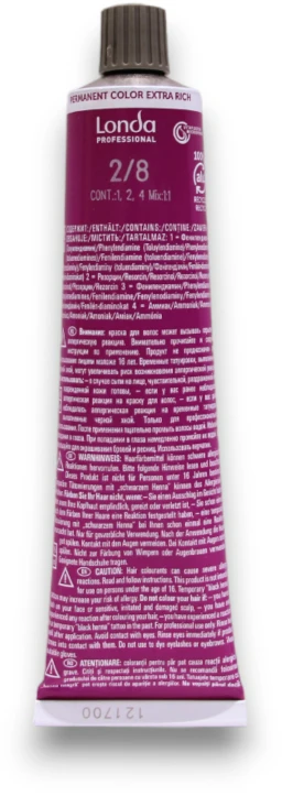 Londa Professional Londacolor Permanent Hair Dye 2/8 Dark Mėlyna, 60 ml