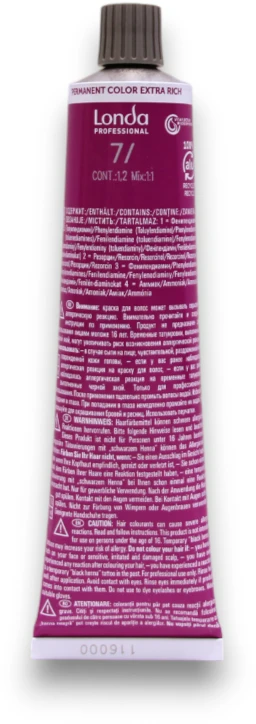 Londa Professional, Londacolor, Permanent Hair Dye, 7/ Medium Skirtas šviesiems plaukams, 60 ml