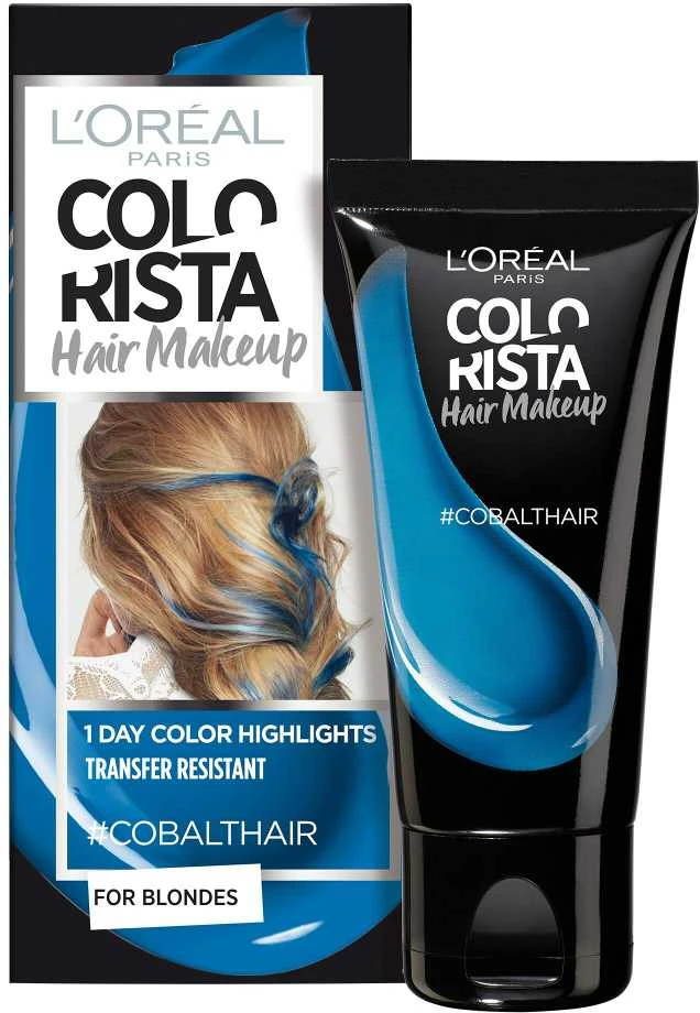 L'Oreal Paris Colorista plaukų makiažo pusiau ilgalaikiai plaukų dažai #COBALTHAIR, 30 ml