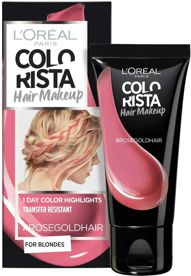 L'Oreal Paris Colorista Hair Makeup Semi-Permanent Hair Dye #ROSEGOLDHAIR, 30 ml
