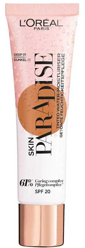 L'Oreal Paris, Skin Paradise, Aloe Vera, Hydrating, Vanduo Kreminis, For Face, SPF 20, 01, Deep, 30 ml