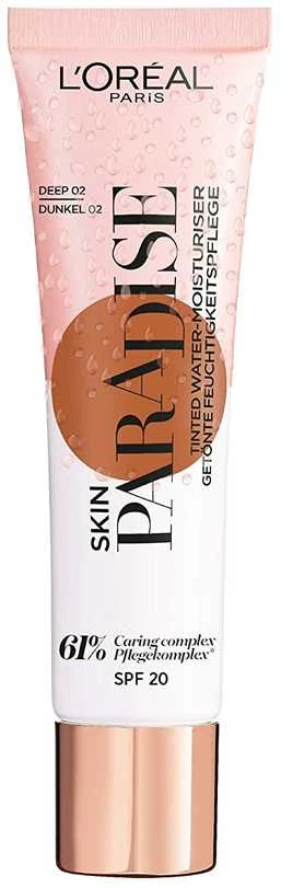 L'Oreal Paris Skin Paradise Aloe Vera Hydrating Vanduo Kreminis For Face SPF 20 02 Deep, 30 ml