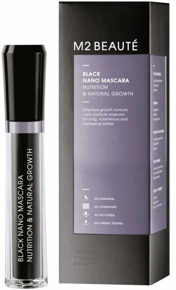 M2Beauté M2 Beauté Nano Blakstienų tušas Juodas 6 ml
