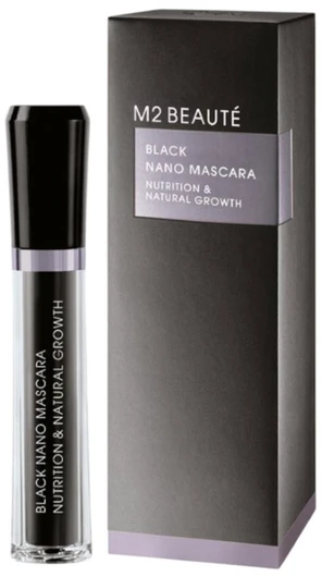 M2 Beauté Juodas Nano blakstienų tušas Nutrition and Amp Natural Growth 6 ml
