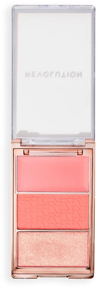 „Makeup Revolution Icon Blush Vegan Matte Blush“ šviesą atspindinti paletė „Authentic Peach“ 11,5 g