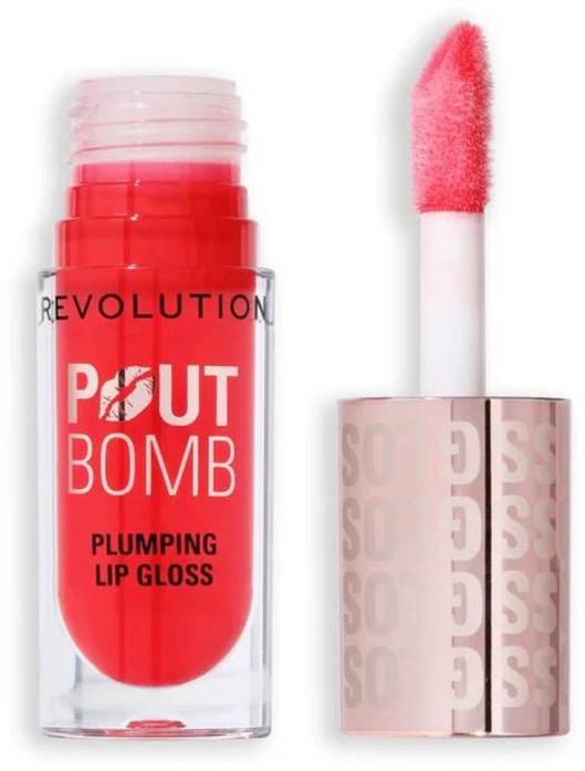 Makeup Revolution Pout Bomb Plumping Lūpų blizgis Cherry Sheer Raudona 4.6 ml