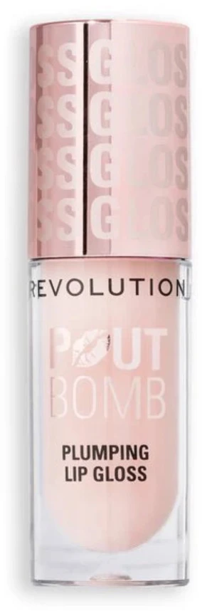 Makeup Revolution Pout Bomb Vegan Plumping Lūpų blizgis Milky Sheer Holo 4.6 ml