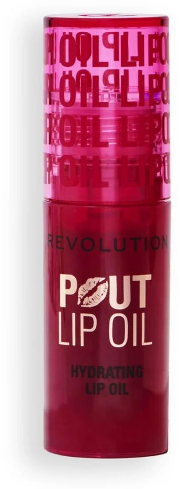 „Makeup Revolution Pout“ lūpų aliejus su blizgučiais, vyšnių ir raudonos spalvos, 3 ml