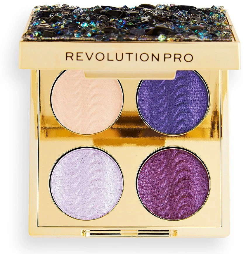 „Makeup Revolution Pro Ultimate“ akių šešėlių paletė „Hidden Jewels“, 4 atspalviai, 0,8 g