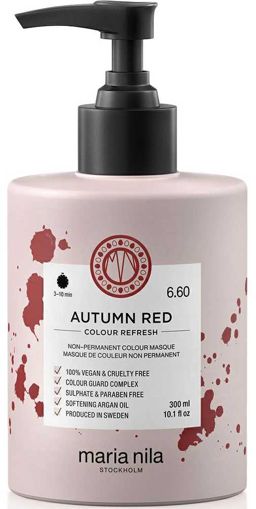 Maria Nila Colour Refresh Non-Permanent Autumn Raudona dažanti kaukė plaukams, 300 ml