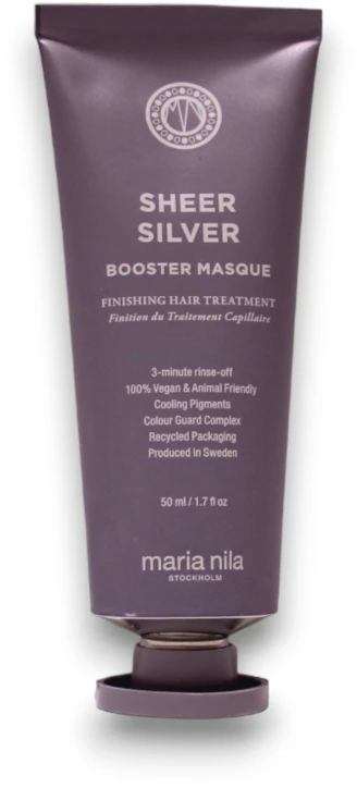 Maria Nila Sheer Sidabrinis Vegan Hair Treatment Kreminis Mask For Neutralisation Of Geltona Tones, 50 ml
