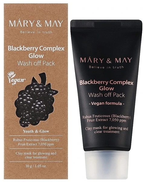 Mary And May MaryMay - „Blackberry Complex Glow“ nuplaunamoji kaukė su „Whitening Glow“ efektu, 30 g