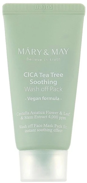 MARY & MAY veido kaukė Cica arbatmedžio raminamoji nuplaunamoji pakuotė 30 g