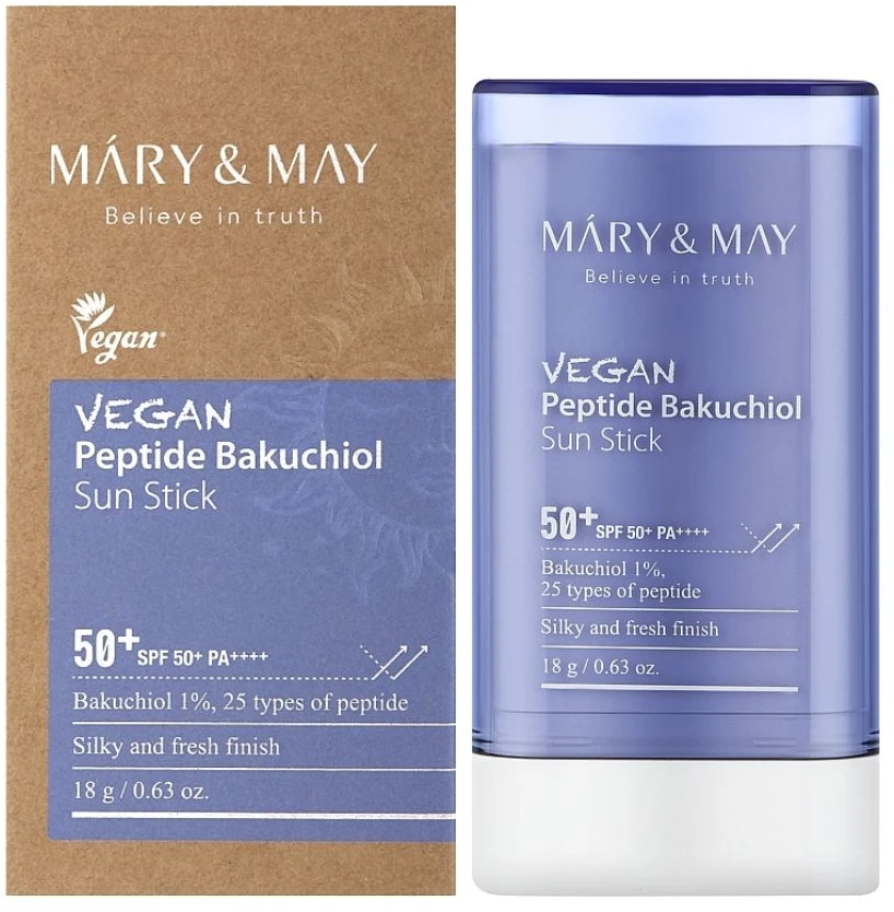 MARY & MAY Apsauginis kremas nuo saulės SPF 50+ veganiškas peptidų bakuchiolio ekstraktas (apsauginis kremas nuo saulės) 18 g