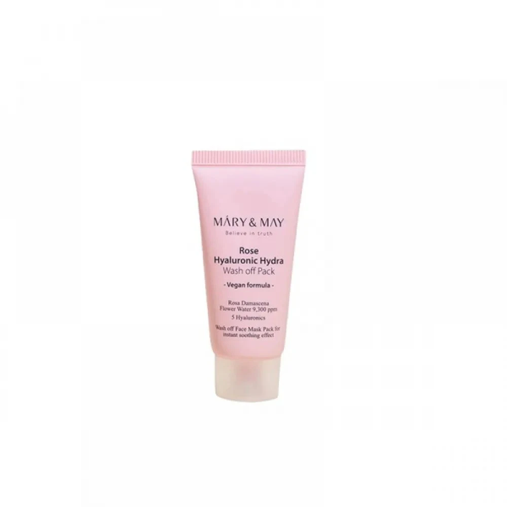 Mary And May MARY & MAY Valomoji kaukė su rožių ir hialurono rūgštimi „Hydra Wash Off Pack“, 30 g