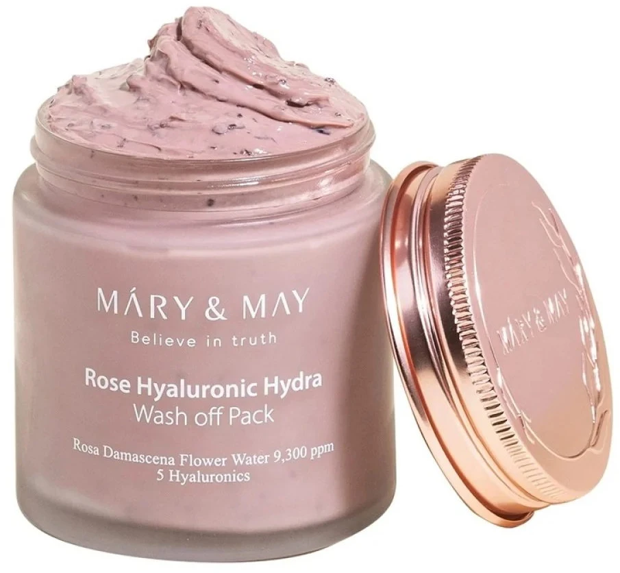 Mary & May Rose Hyaluronic Hydra Wash Off Pack nuplaunama drėkinanti veido kaukė, 125 g