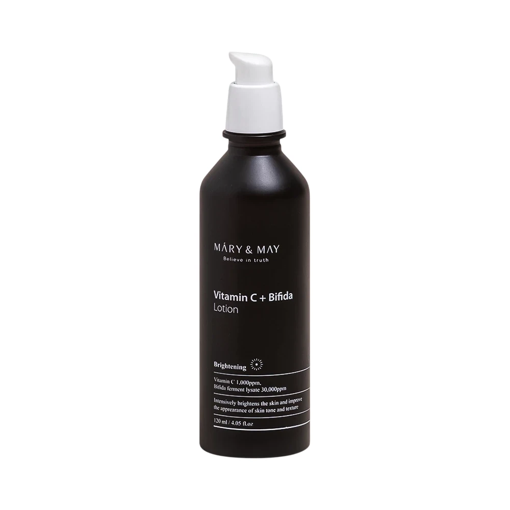 MARY & MAY skaistinamasis odos losjonas su vitaminu C ir bifida (losjonas), 120 ml