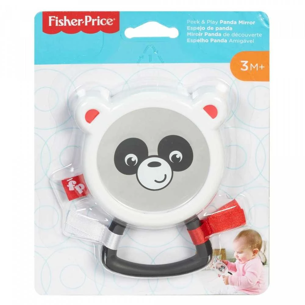 Fisher-Price pandos barškutis su veidrodžiu pakuotėje